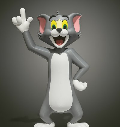 Tom Figürü - 3D Baskı Çizgi Film Karakteri Heykeli | Neptune Studio