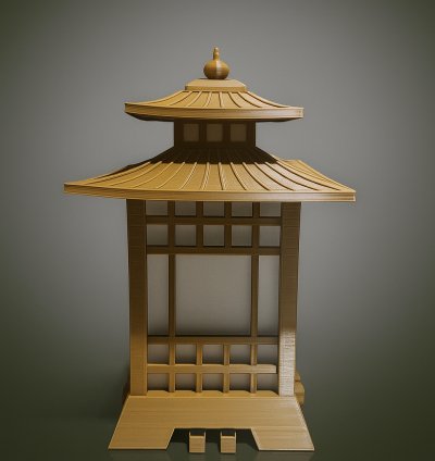 Japon Tapınak Modeli - 3D Baskı Dekoratif Mimari Figür | Neptune Studio