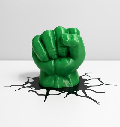 3D Baskı Yeşil Yumruk Figürü - Süper Kahraman Duvar Dekoru | Neptune Studio