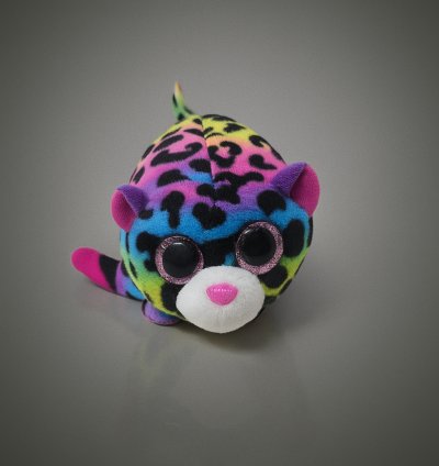 Renkli Leopar Peluş Oyuncak - Gökkuşağı Desenli Sevimli Kedi