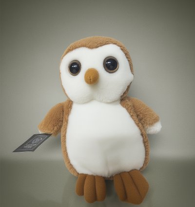 Kahverengi Beyaz Peluş Baykuş – Yumuşak ve Sevimli Oyuncak