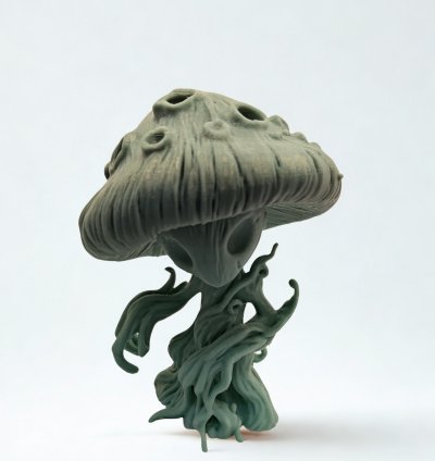 3D Fantastik Mantar Figürü – Organik Stil Dekoratif Tasarım