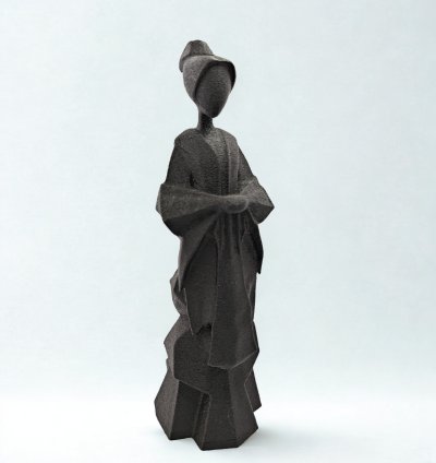 Minimalist Japon Kadın Figürü – 3D Baskı Modern Heykel