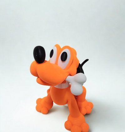 3D Baskı Sevimli Köpek Figürü – Kemik Tutan Renkli Karakter Tasarımı