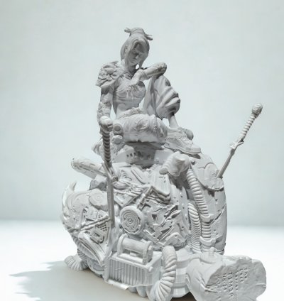 Siber Samuray 3D Baskı Figür – Post-Apokaliptik Koleksiyonluk Heykel