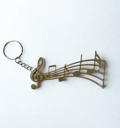 3D Baskı Nota ve Sol Anahtarı Anahtarlık – Müzik Temalı Özel Tasarım