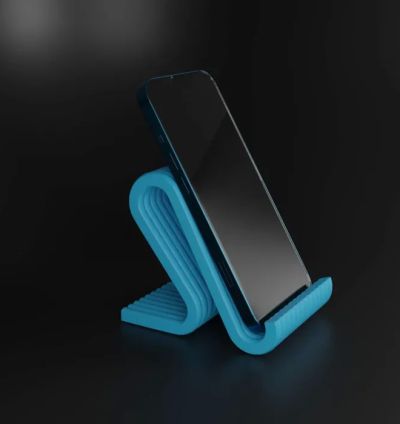 Modern Kavisli Telefon Standı – Şık ve Minimal Tasarım (3D Baskı Ürün)